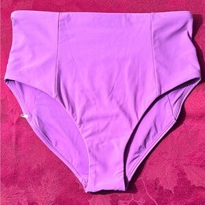 NWOT CALIA Serene Violet High Rise Sculpting Bikini Bottom -Size L